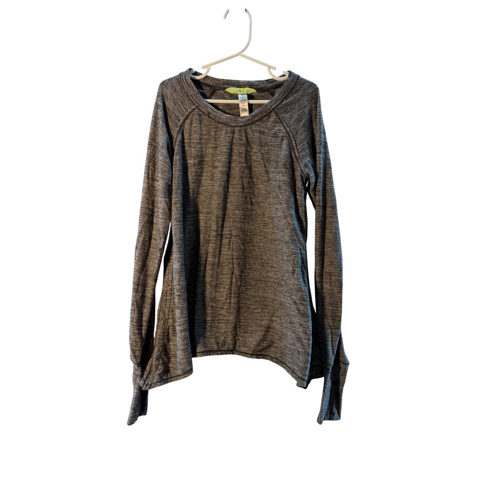 90 Degree by Reflex Girls Long Sleeve Athletic Top Heather Gray Size S 7-8